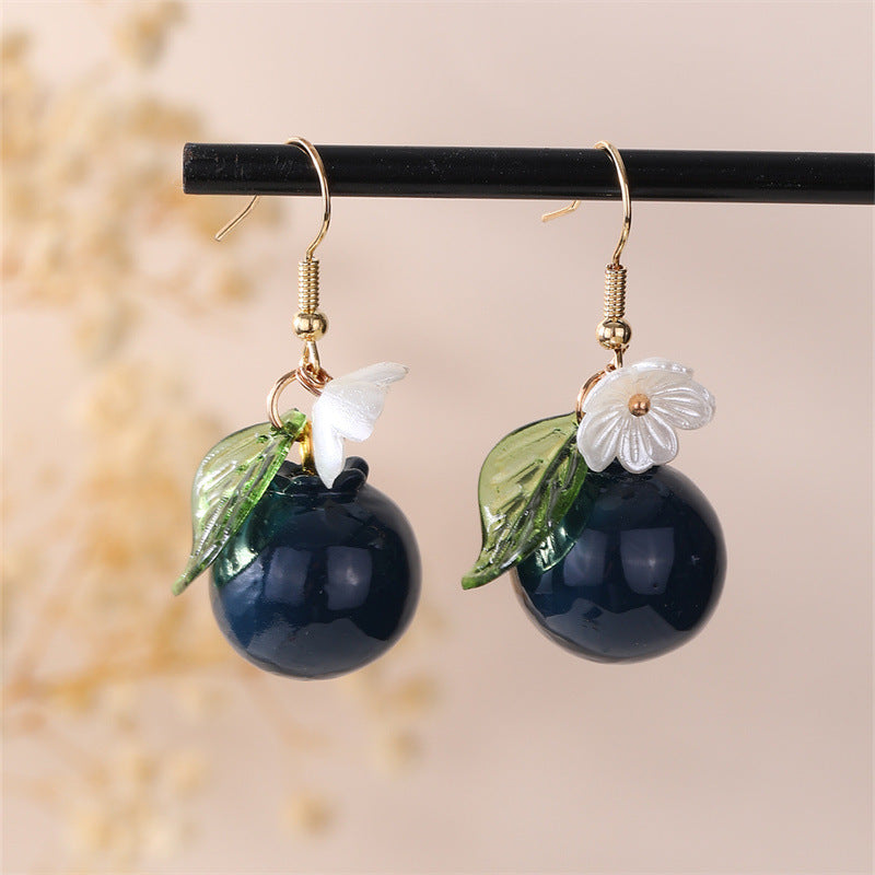 Orange Fruit Pendant Girls' Earrings