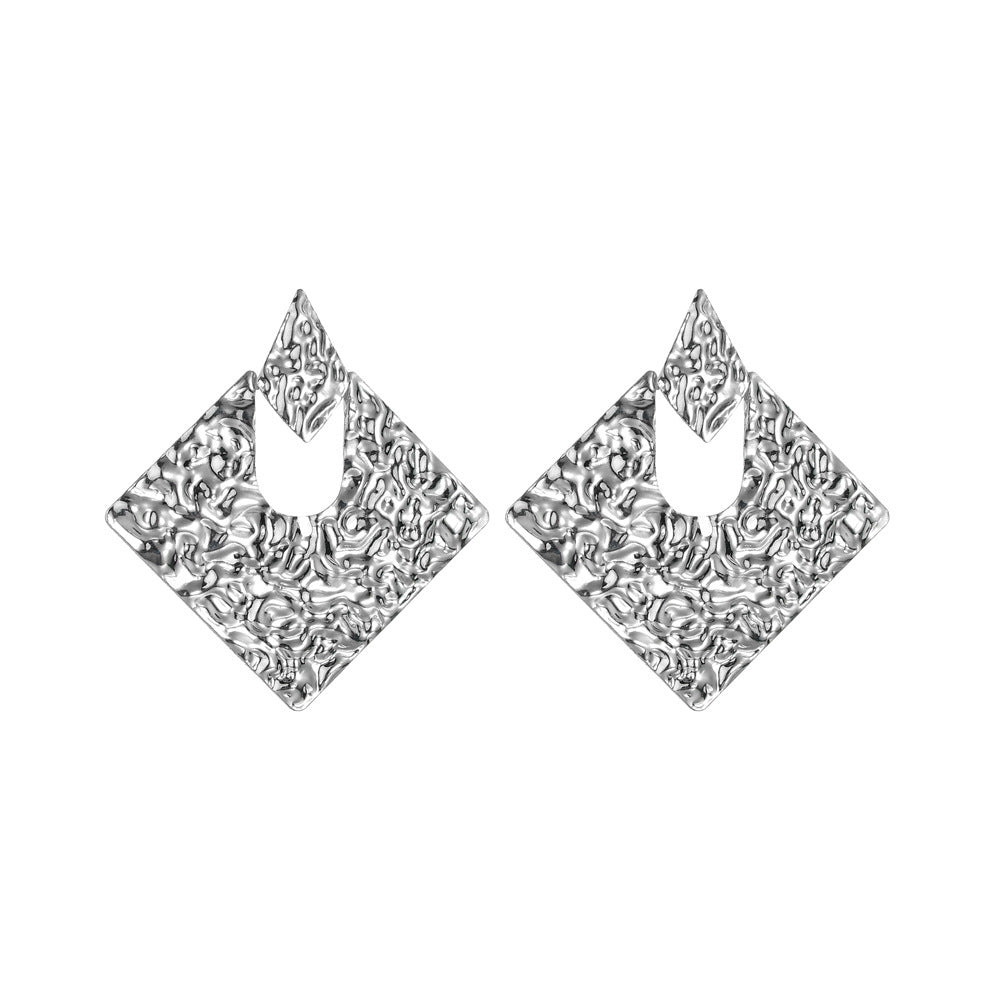 Personality Geometry Rhombus Irregular Alloy All-match Ear Jewelry