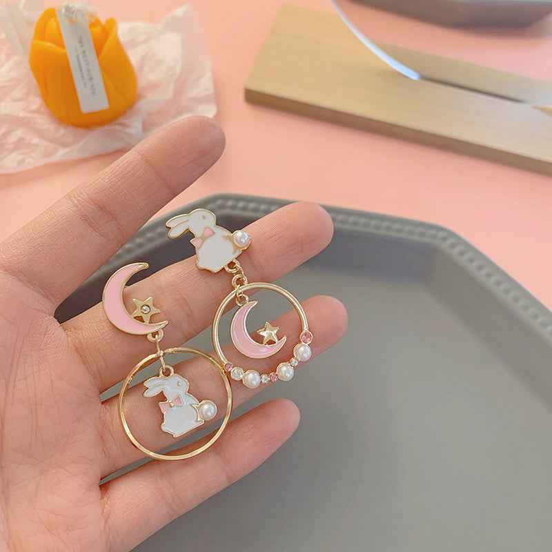 Silver Needle Earrings, Pearl Earrings, Sweet Earrings For Girls