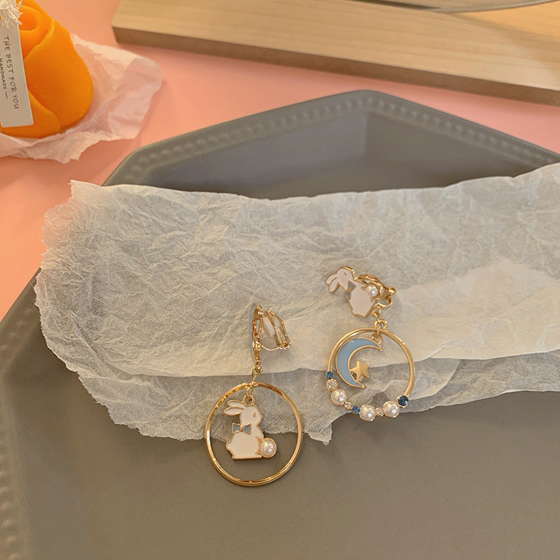 Silver Needle Earrings, Pearl Earrings, Sweet Earrings For Girls