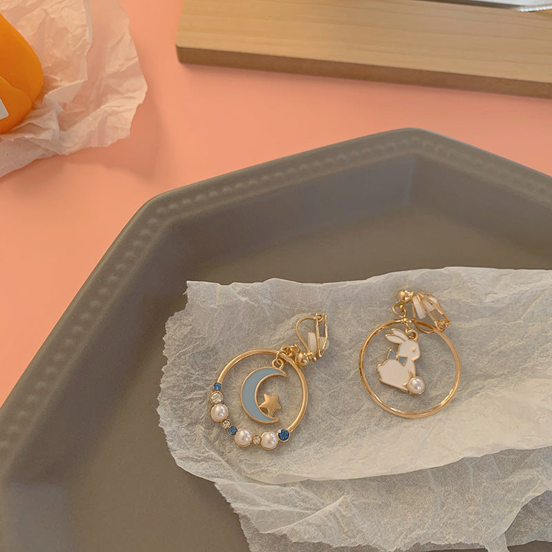 Silver Needle Earrings, Pearl Earrings, Sweet Earrings For Girls