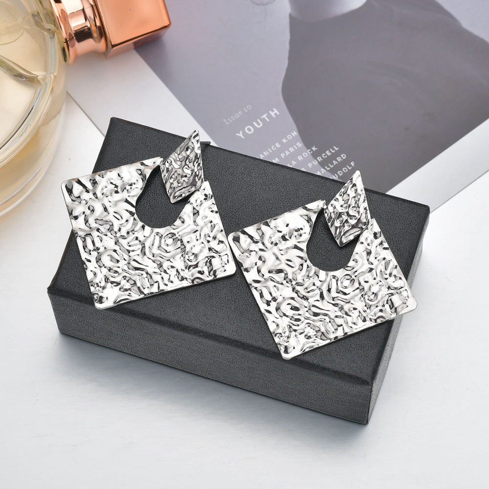 Personality Geometry Rhombus Irregular Alloy All-match Ear Jewelry