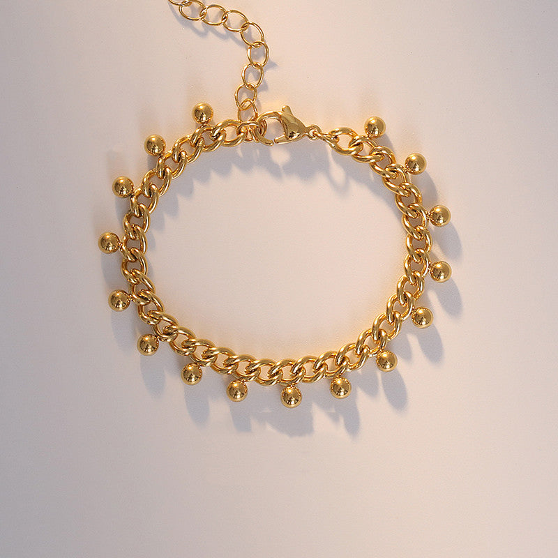 Temperament Girls Round Bead Bracelet High Quality Titanium Steel Chain Jewelry