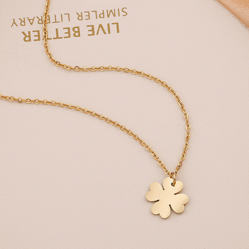 Korean Fashion Temperament Four-leaf Flower Necklace Girls