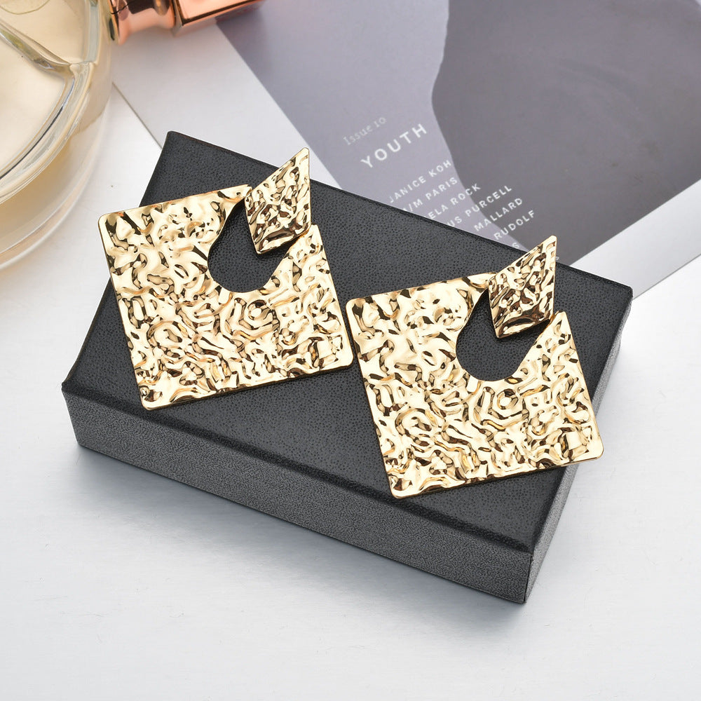 Personality Geometry Rhombus Irregular Alloy All-match Ear Jewelry