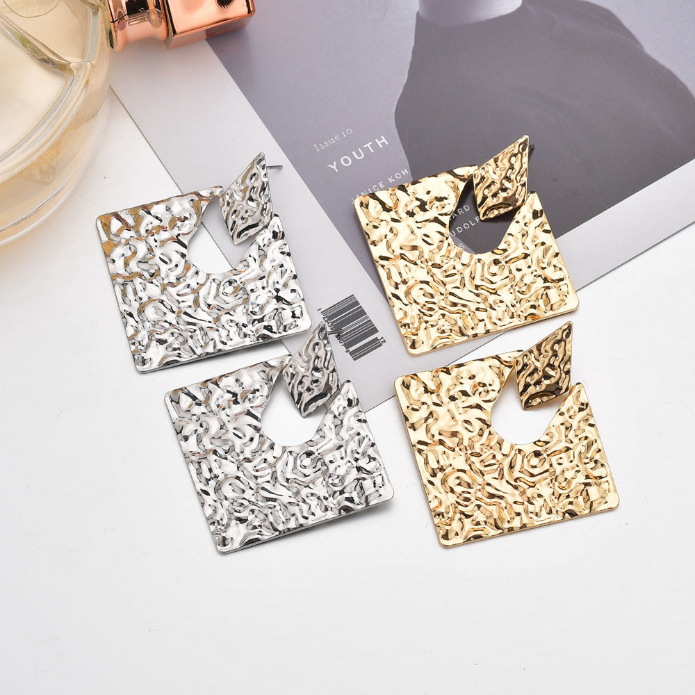 Personality Geometry Rhombus Irregular Alloy All-match Ear Jewelry