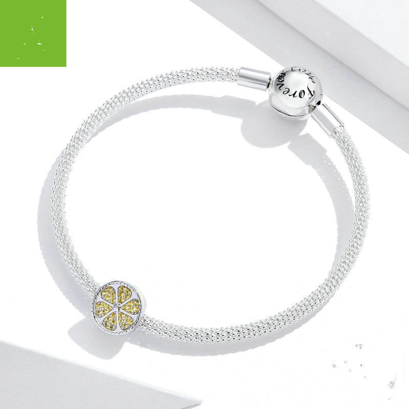 Sterling Silver Lemon Beaded Creative Fruit Dripping Jewelry