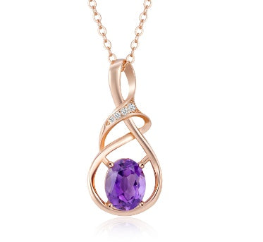 S925 Sterling Silver Fashion Girls Sapphire Necklace Pendant