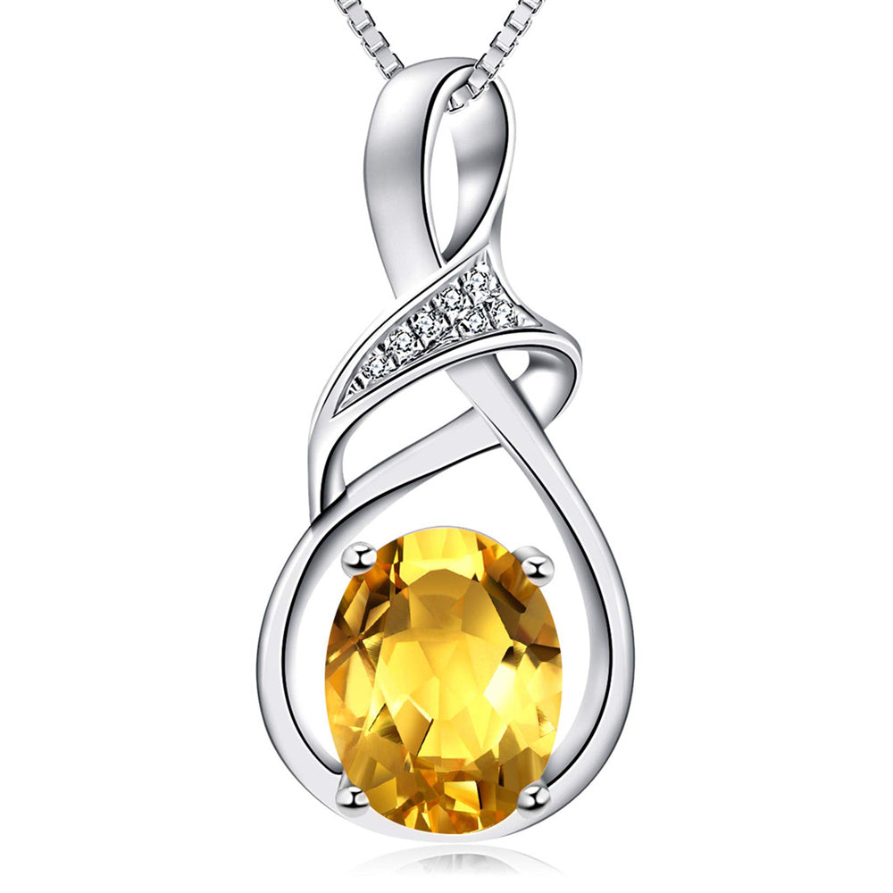 S925 Sterling Silver Fashion Girls Sapphire Necklace Pendant