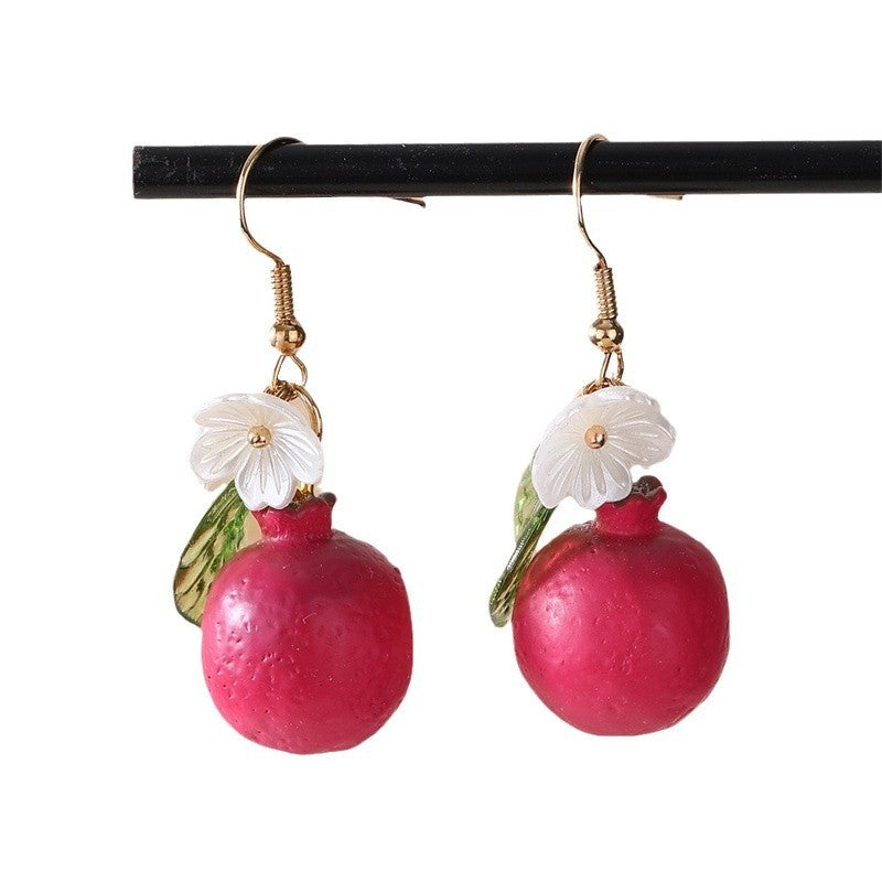 Orange Fruit Pendant Girls' Earrings