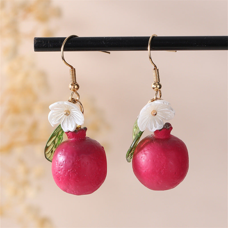 Orange Fruit Pendant Girls' Earrings
