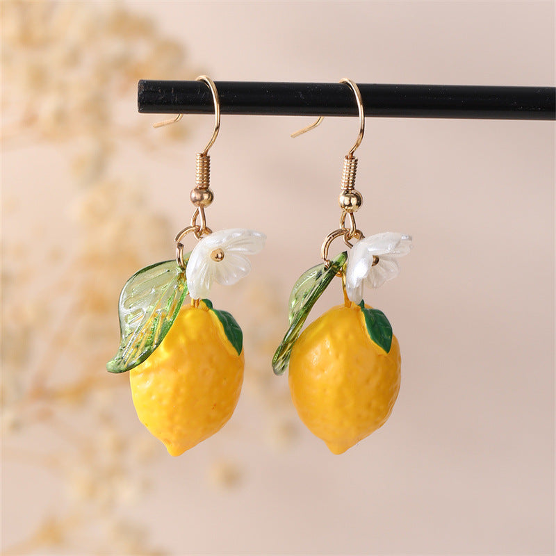 Orange Fruit Pendant Girls' Earrings
