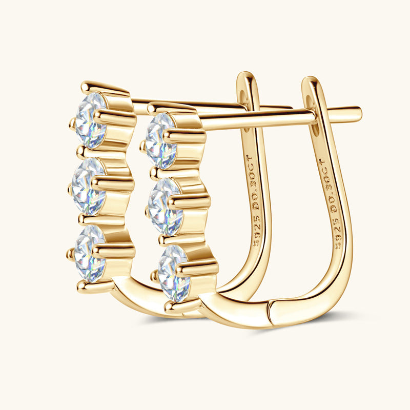 Moissanite Earrings For Women Temperament Wild
