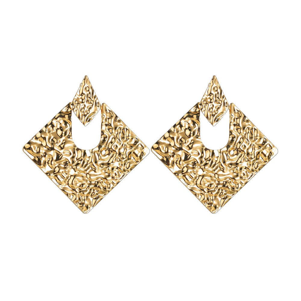 Personality Geometry Rhombus Irregular Alloy All-match Ear Jewelry