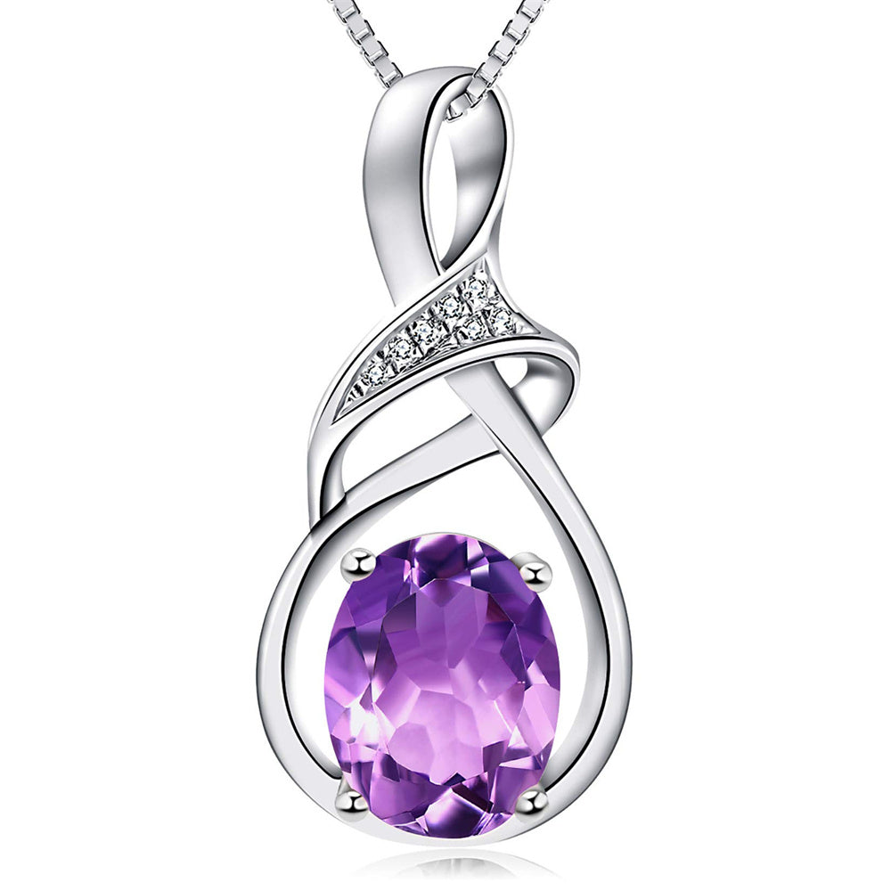 S925 Sterling Silver Fashion Girls Sapphire Necklace Pendant