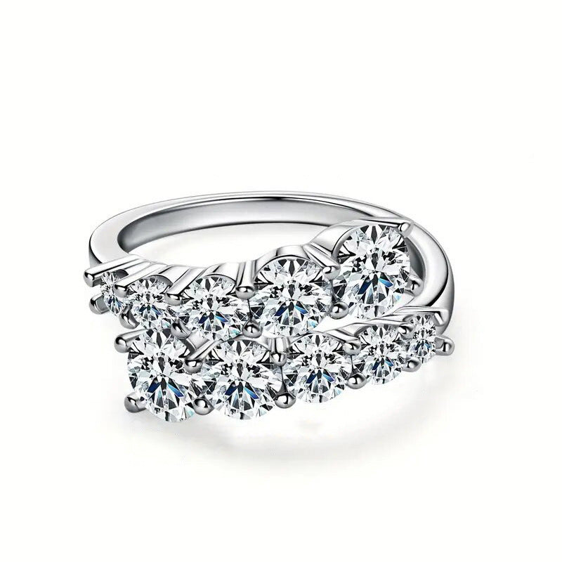 Round Four-claw Inlaid Ring Elegant French Style