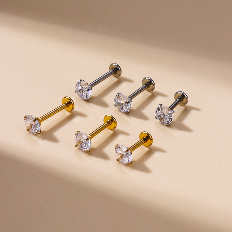 Stainless Steel Inner Rod Ear Bone Stud Stylish Piercing Jewelry
