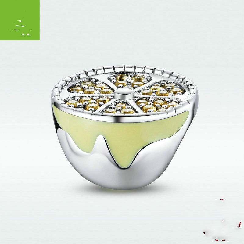 Sterling Silver Lemon Beaded Creative Fruit Dripping Jewelry