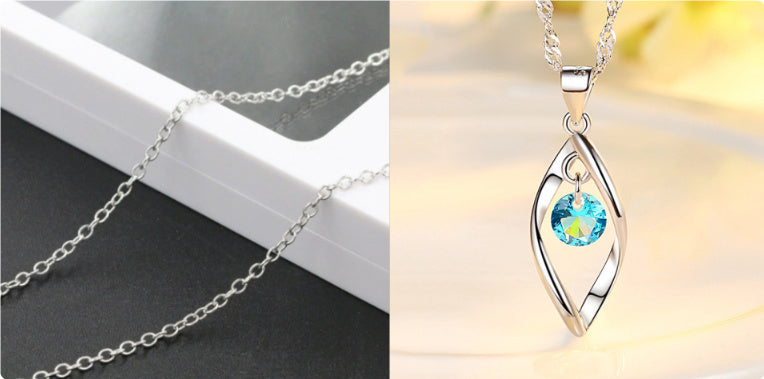 Knob Necklace Simple Crystal Pendant Girls Fashion Accessories New Rotating Love Pendant