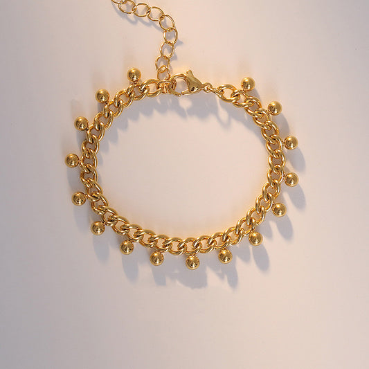 Temperament Girls Round Bead Bracelet High Quality Titanium Steel Chain Jewelry