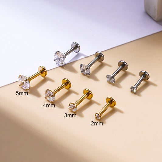 Stainless Steel Inner Rod Ear Bone Stud Stylish Piercing Jewelry