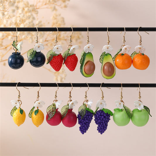 Orange Fruit Pendant Girls' Earrings